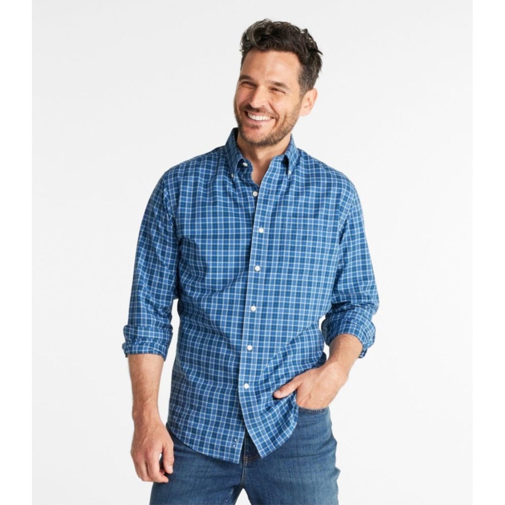 LL Bean Men's Plaid Button Down Long Sleeve Shirt Casual Dress Top Size‎ Medium